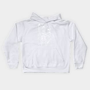 Woman and lioness in white Kids Hoodie